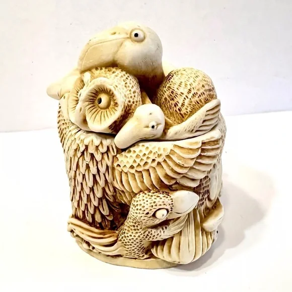 Harmony Kingdom Trinket Box Birds Teacher's Pet By Peter Calvesbert retired 1994 - Picture 4 of 16